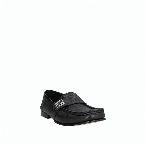 Fendi Refined Deer Leather Loafers With Metal Logo Detail - NWT